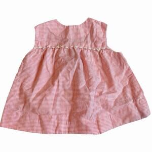 Vintage Handmade Baby Girls Gingham Pink Dress Size 3-9M